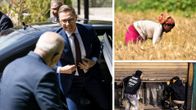 Kuvakollaasissa Alxander Stubb nousee autosta, intialainen maanviljelijä kerää vehnää ja kaksi nuorta miestä sulkee kauppaa Kairossa.