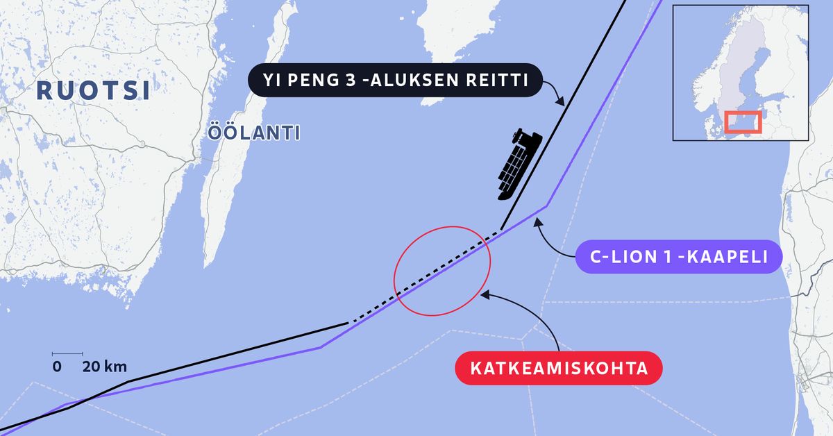 Tämän tiedämme merikaapelin hajoamispaikalla liikkuneista aluksista nyt ...