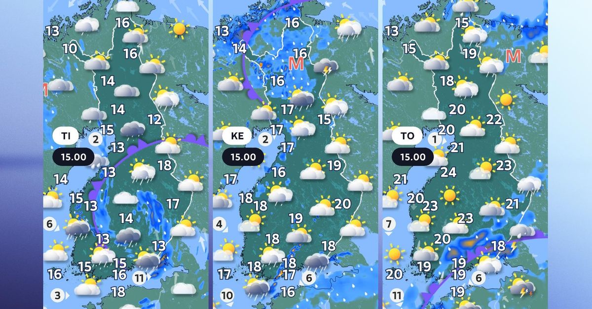 Low Pressure System to Bring Rain Across Much of Finland
