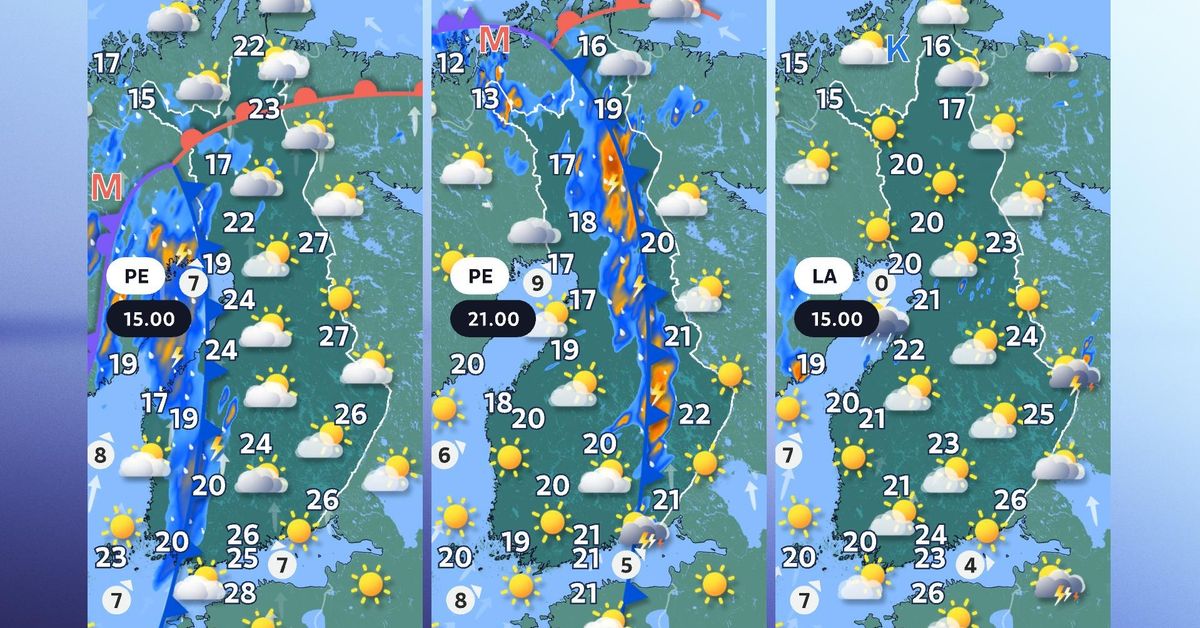 FMI issues thunderstorm Warnings across all of Finland on Friday