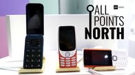 Three mobile phones and an All Points North logo.