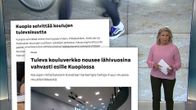 Kuvakaappaus uutislähetyksestä ja kahden nettijutun kuva.