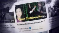 Ruutukaappaus Tokentube nettisivulta, jossa thumbnail-kuva videosta ja otsikko. Thumbnail-kuvassa pääkallonaamioon pukeutunut mies kantaa isoa rokotetta. Videon otsikossa lukee, että Lääketeollisuus on tappaja numero yksi.