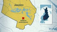 Jämijärven lento-onnettomuuden uutisgrafiikkaa. Suomen kartta.