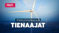 Tuulivoimaloita kuvattu ylhäältä turbiinin tasolta.