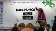 Yle MOT -julistekuva, jossa lukee Koululaiset vailla tukea.