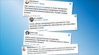 Kokoelma twiittejä, joissa poliitikot pyytävät anteeksi. Mm. Petteri Orpo: "Valitsin sanani huonosti Suomen Kuvalehden haastattelussa. Pahoittelen sitä. Vaalikeskustelu on alkanut poikkeuksellisen kiivaana." Pirkka-Pekka Petelius: "Esitän julkisen anteeksipyyntöni saamelaisille. Olen pahoillani siitä haitallisesta vaikutuksesta, joka tekemilläni sketseillä on ollut."