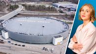 Kuvakombo: Vasemmalla ilmakuva Helsinki-hallista eli entisestä Hartwall-areenasta ja oikealla toimittaja Sara Salmi studiokuvassa.