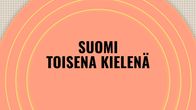 Suomi toisena kielenä ainesivu. Musta teksti korallinvärisellä fontilla.