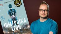 Ihmepoika Leon -kirjan kansi ja  Jukka Behm.