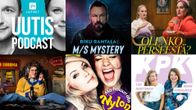 Kuvassa kansikuvat kuudesta Yle Areenan podcastista. Kuvassa kansikuvat sarjoista: Uutispodcast, Riku Rantala: M/S Mystery, Olenko perseestä?, Radio Sodoma, Mä haluun olla Nylon ja Kaverin puolesta kyselen.