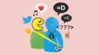 Piirretyt emoji-hahmot juttelevat erilaisilla symboli-merkeillä.