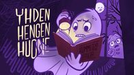 Yhden hengen huone -tekstin oikealla puolella on kummitus, joka lukee Kummitusjuttuja-kirjoaa.