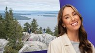 Isabella Biorac Haaja och en bild på finsk natur med en sjö och klippa