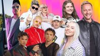 Kuvassa on Katri Norrlin, Mikko Silvennoinen, Henkka Remes ja viisuartisteista Markus & Martinus, Nebulosa, Windows95man, Baby Lasagna ja 