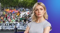 Anna Hedström och en bild på en massprotest.