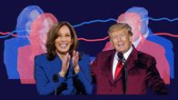 Kuvakollaasi Kamala Harrisista ja Donald Trumpista.