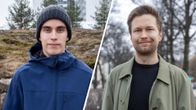 Kuvakollaasi tehty kahdesta kuvasta, jossa kummassakin seisoo nuori mies ulkona puistossa.