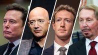 Kuvakollaasissa Elon Musk, Jeff Bezos, Mark Zuckerberg ja Larry Ellison.