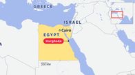 Photo shows a map of Egypt.