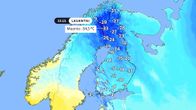 13.12.2025 aamun lämpötilahavaintoja sääkartalla. 