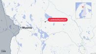 Kartta Muonion alueesta, jossa näkyy punaisella boksilla merkitty Lommoltunturi.