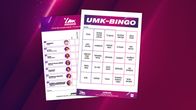Kuva UMK26:n puuhapaketissa julkaistavista piste- ja bingolomakkeista.