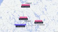 Kartta johon merkitty eri kouluja Suomessa.