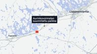 Karttakuvassa merkittynä suunnitellun aurinkovoimalan sijainti Taavetin ja Lappeenrannan välillä.