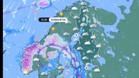 Sunnuntai-illan sääkartta.