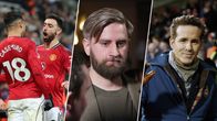 Collage på Casemiro och Bruno Fernandes, Joel Harkimo och Ryan Reynolds.