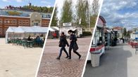 Kuvakollaasissa Jyväskylän, Mikkelin ja Savonlinnan torit.