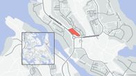 Kartta, johon merkitty uuden K-Marketin tonttivaraus Kuopion Saaristokaupunkiin.
