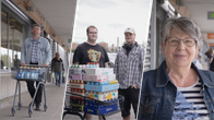 Kolmen kuvan kollaasi, jossa on Ruotsin viinakaupan asiakkaita.