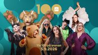 Artister vid evenemanget Yle 100 på arenan: BUU-klumpen, Nalle, Noora Louhimo, Marko Hietala, Mirella, Käärijä, Jenni Vartiainen, Katja Ståhl.
