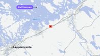 Kartta, johon on merkitty Lappeenranta, Saimaa ja Pullikainen-niminen saari.