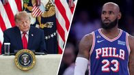 Donald Trump ja LeBron James kuvakombinaatiossa.