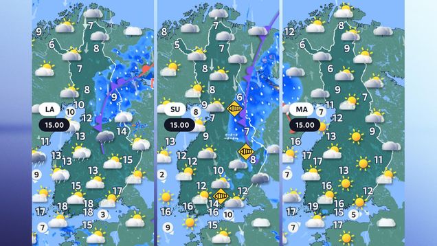 Sääkartat lähipäiville 4.9. - 6.9.2026.