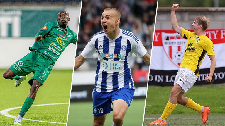 Abdoulaye Kanté, Topi Keskinen och Axel Vidjeskog i kollage.