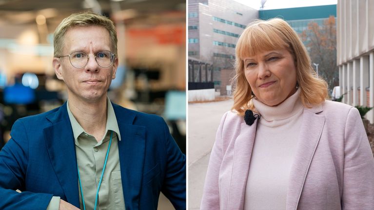 Yhdistelmäkuvassa Panu Pokkinen ja  Johanna Törn-Mangs.