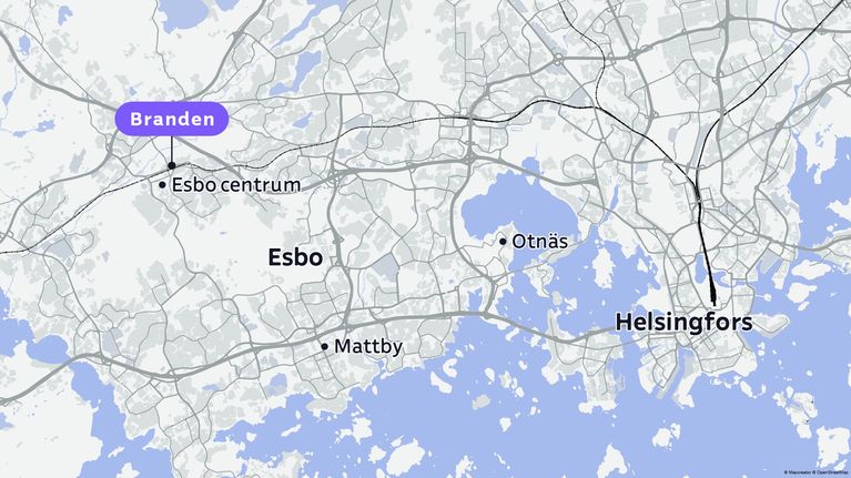Brand i flervåningshus i Esbo | Huvudstadsregionen | Svenska Yle