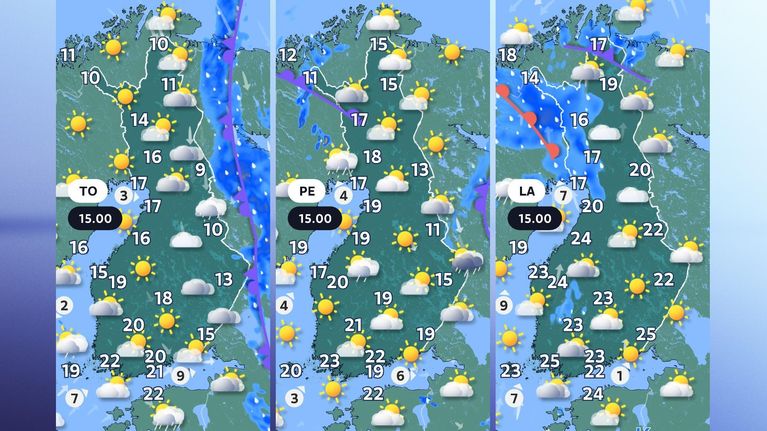 Sää poutaantuu kohti juhannusta.
