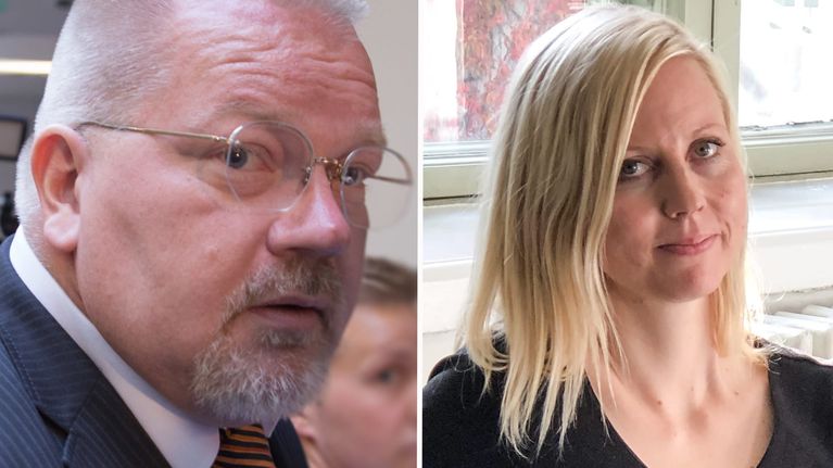 Johan Bäckman vasemmalla ja oikealla Jessikka Aro.