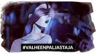Kuvassa piirretty hahmo, jonka silmillä joku pitää käsiä niin, ettei hän näe