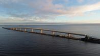 Oulunsalon ja Hailuodon välille rakennettava Huikun silta marraskuussa 2025.