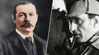 Arthur Conan Doyle ja Sherlock Holmes.