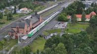 Overhead shot of a VR train at Haaparanta train station.