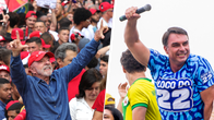 Ett kollage med bilder på de brasilianska politikerna Luiz Inácio Lula da Silva och Flávio Bolsonaro.