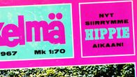 Osa Iskelmä-lehden kannesta vuonna 1967, teksti "Nyt siirrymme hippie-aikaan!"