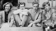 Meri Louhos, Martti Vuorenjuuri, Seppo Heikinheimo ja Ilkka Kuusisto Darmstadtissa 1957.
